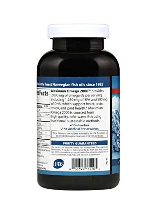 كارلسون مكمل غذائي ماكسيمام أوميجا 2000 بأوميجا 3 بتركيز 2000 مجم - 180 كبسولة هلامية - Image 4