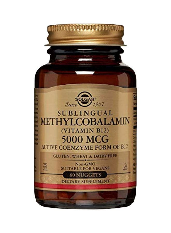 Solgar Methylcobalamin 5000 MCG Vitamin B 12 Dietary Supplement - 60 Nuggets - Image 1