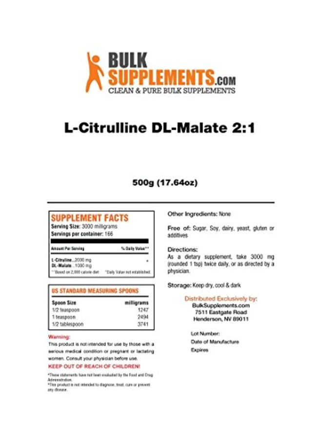 BulkSupplements - L-Citrulline DL-Malate 2:1 Clean And Pure Bulk Supplements - Image 1