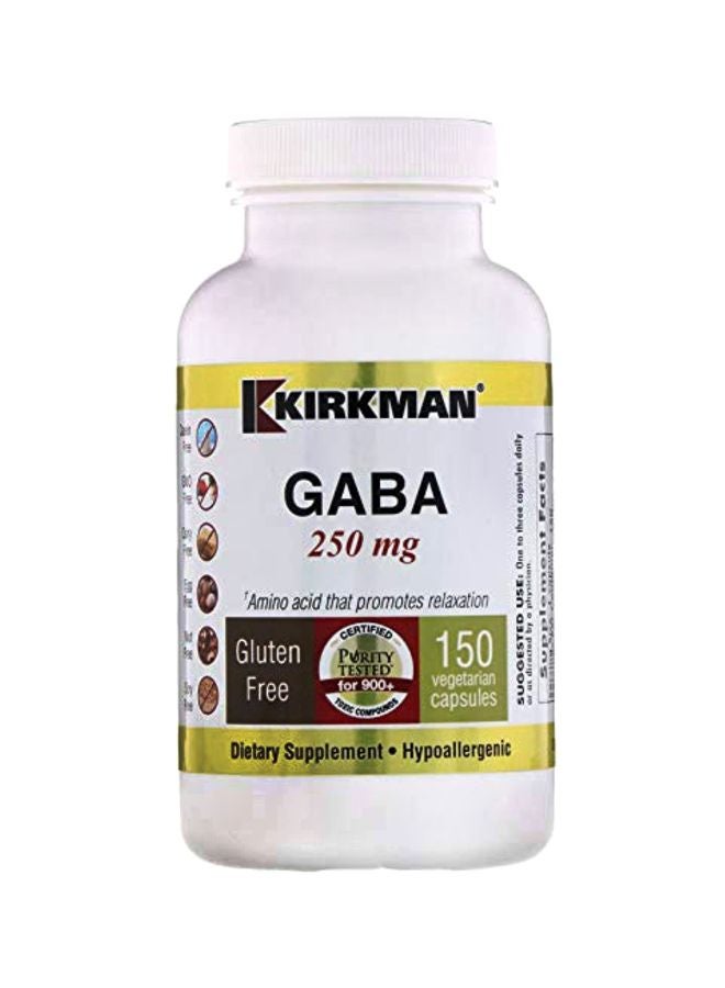 Kirkman GABA 250 mg  Hypoallergenic - 150 Vegetarian Capsules - Image 1