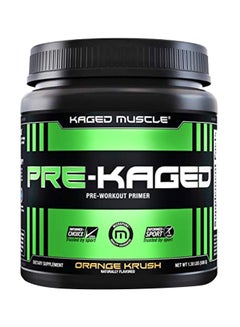 KAGED MUSCLE Pre-Kaged Pre-Workout Primer Orange Krush Naturally Flavoured Dietary Supplement  - Image 1