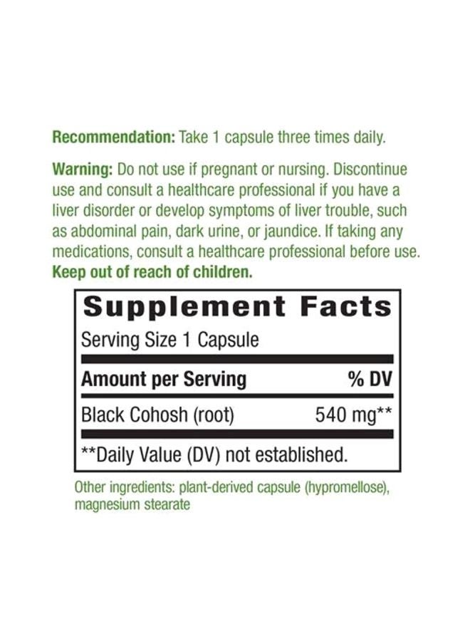 Nature's Way Black Cohosh Root 540 mg - 180 Capsules - Image 4
