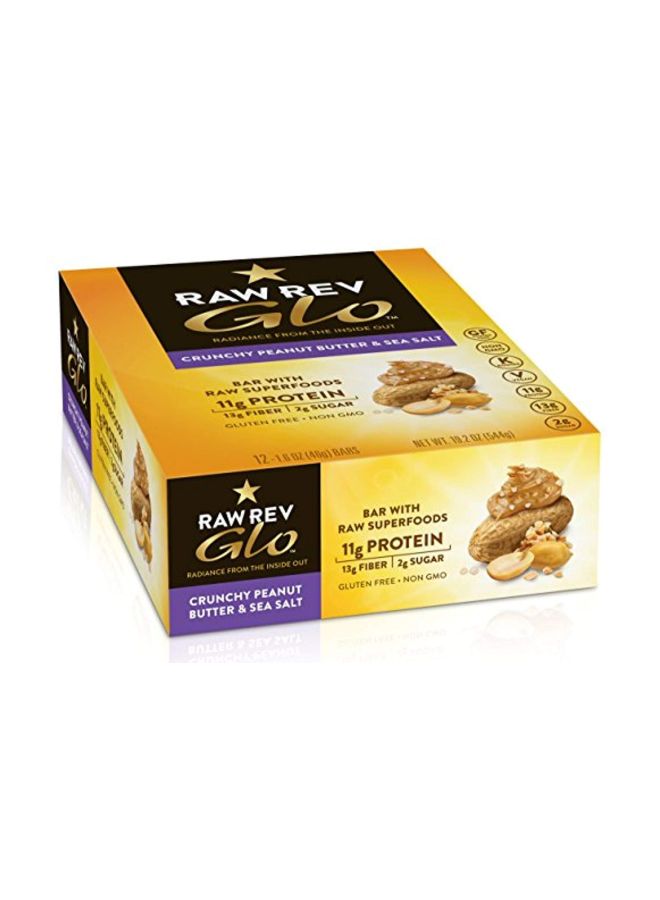 Raw Rev Glo - Pack Of 12 Bar With Raw Superfood - Crunchy Peanut Butter And Sea Salt - Image 1