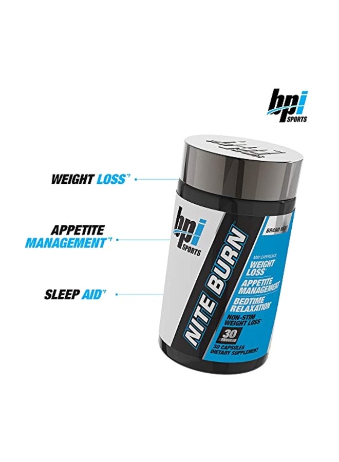 بي بي آي سبورتس مكمل غذائي نايت بيرن لإنقاص الوزن 640 مجم - 30 كبسولة - Image 2
