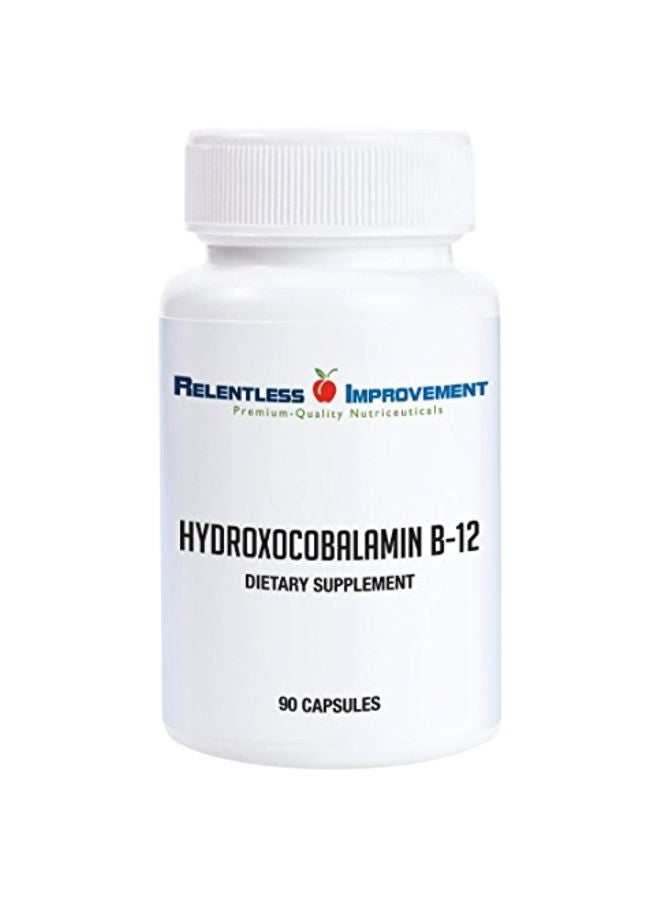 Relentless Improvement Hydroxocobalamin B-12 dietary Supplement 2 mg - 90 Capsules - Image 1