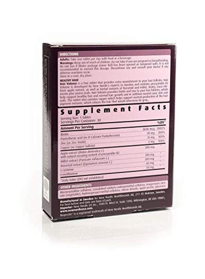 New Nordic Pack Of 3 Hair Volume Dietary Supplement With Apple Extract - 30 Capsules  - Image 3
