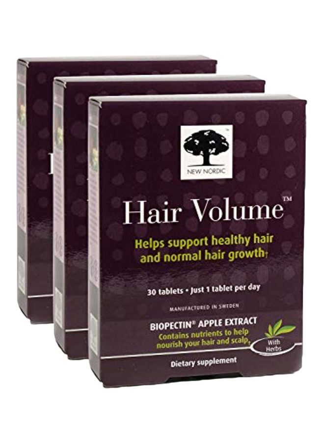 New Nordic Pack Of 3 Hair Volume Dietary Supplement With Apple Extract - 30 Capsules  - Image 1