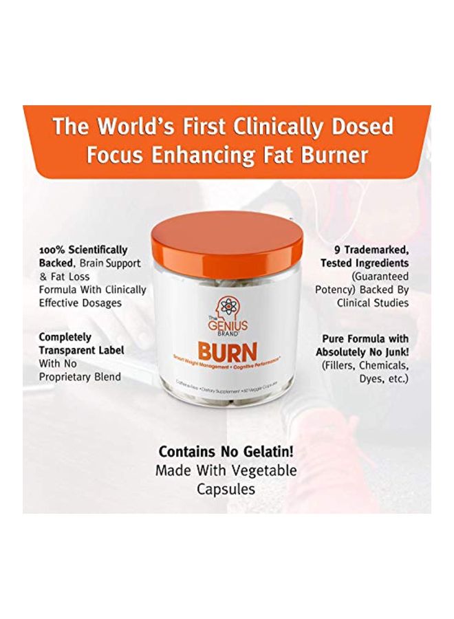 ذا جينيس براند مكمل جينيس بيرن لإدارة الوزن ومنشط الذهن - 60 كبسولة نباتية - Image 5