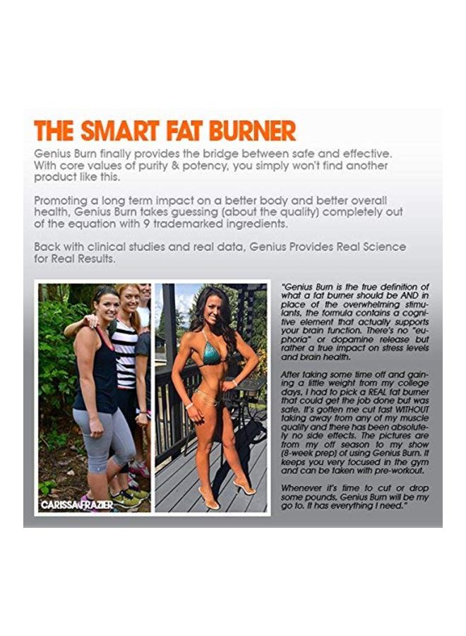 ذا جينيس براند مكمل جينيس بيرن لإدارة الوزن ومنشط الذهن - 60 كبسولة نباتية - Image 3