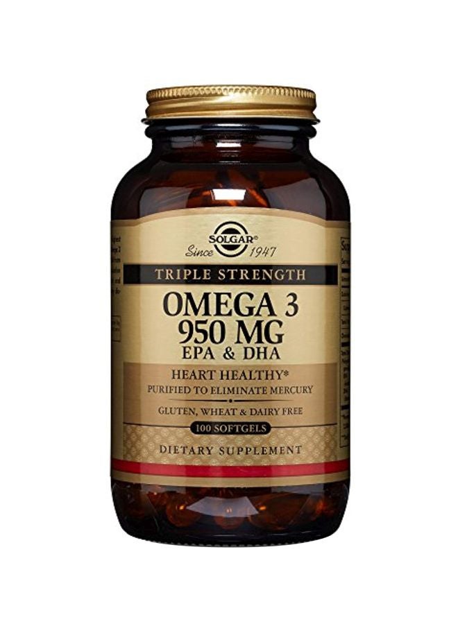 Solgar Pack Of 2 Omega 3 950mg EPA And DHA Dietary Supplement - 180 Softgels - Image 1