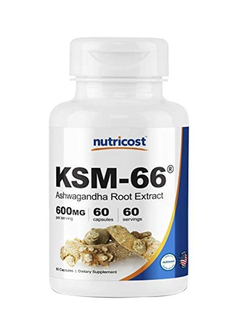 KSM-66 Ashwagandha Root Extract 600mg - 60 Capsules