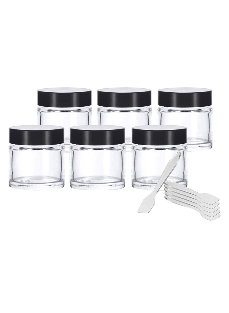JUVITUS 12-Piece Straight Sided Jar And Spatula Set Clear/Black - Image 1