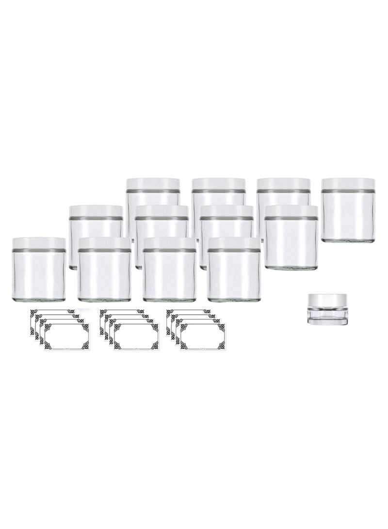 JUVITUS 25-Piece Straight Sided Jar And Label Set Clear/White  - Image 1