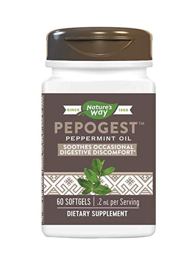Nature's Way 5-Piece Pepogest Peppermint Oil Dietary Supplement - 60 Softgels  - Image 1
