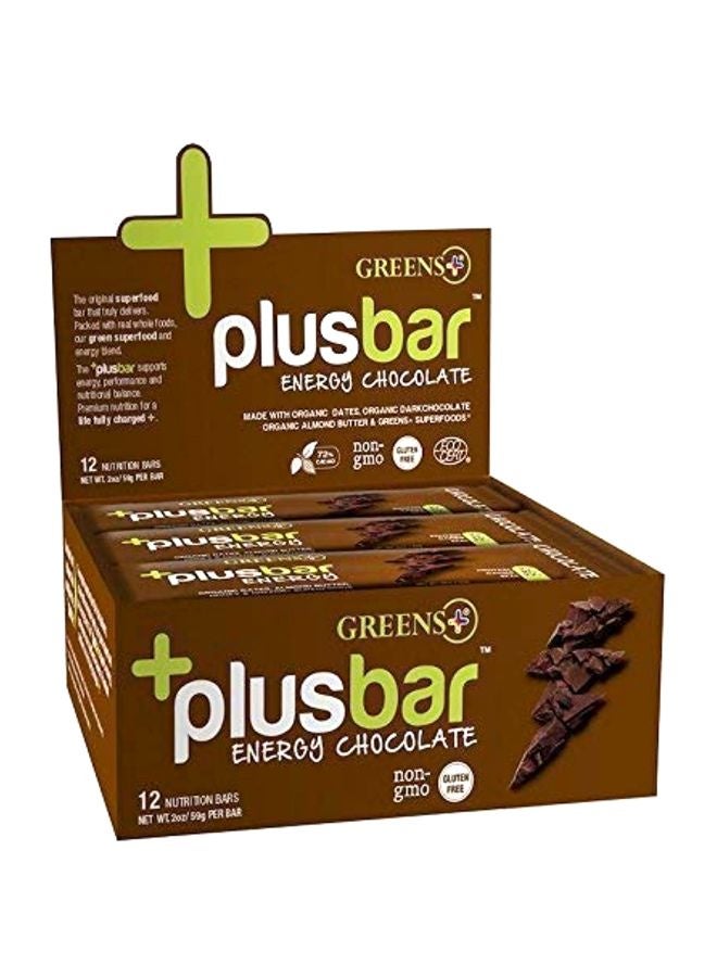 Greens+ 12-Piece Plusbar Energy Chocolate - Image 1