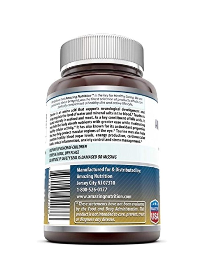 Amazing Nutrition - Taurine Amino Acid Supplement 1000mg - 100 Capsules - Image 1