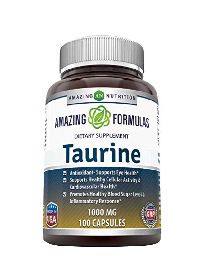 Amazing Nutrition - Taurine Amino Acid Supplement 1000mg - 100 Capsules - Image 1
