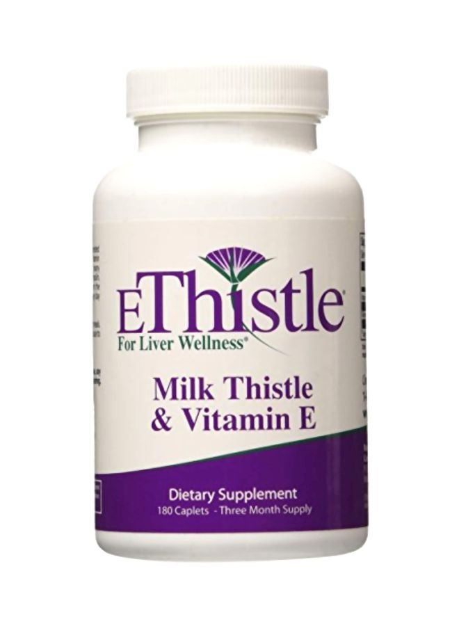 EThistle Milk Thistle And Vitamin E Dietary Supplement - 180 Caplets - Image 1