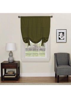eclipse 2-Piece Kendall Short SingleTie Up Curtain Green 42 x 63inch  - Image 1