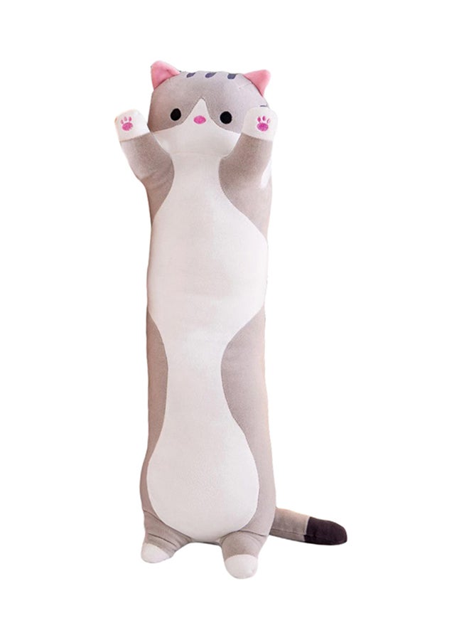 Cat Shaped Plush Pillow Polyester Grey 35X15X20centimeter 