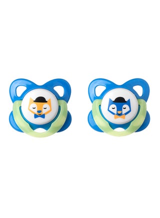 Essentials Glow In The Dark Soother, 6-12 M, Pack Of 2 - Multicolour - v1575432985/N11583730A_1