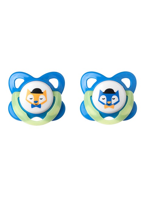 Essentials Glow In The Dark Soother, 6-12 M, Pack Of 2 - Multicolour
