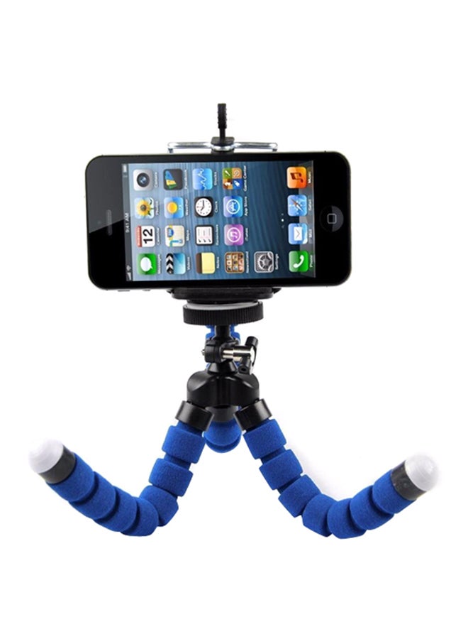 Generic Portable Tripod Stand With Mobile Holder Clip Blue/Black  - Image 2
