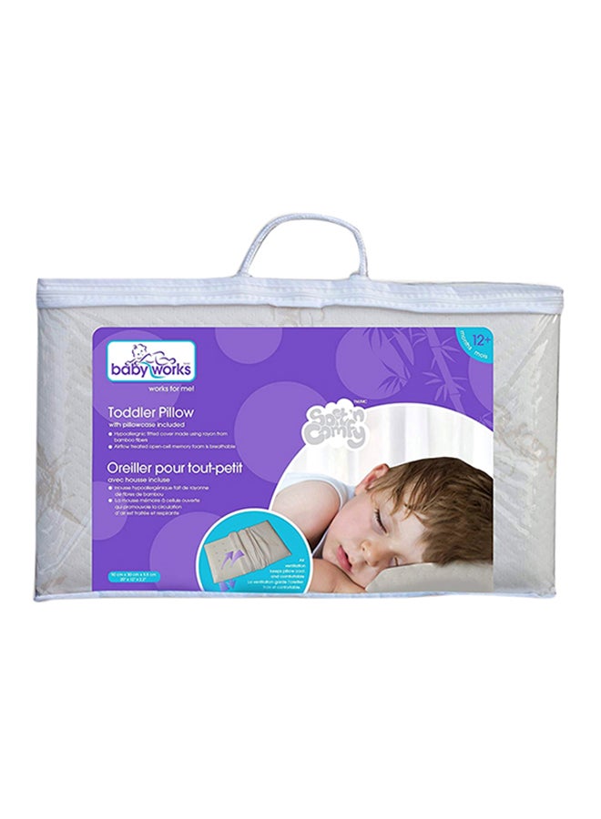baby works - Baby's 1st Pillow With Bamboo Pillowcase Removable - White - Image 1