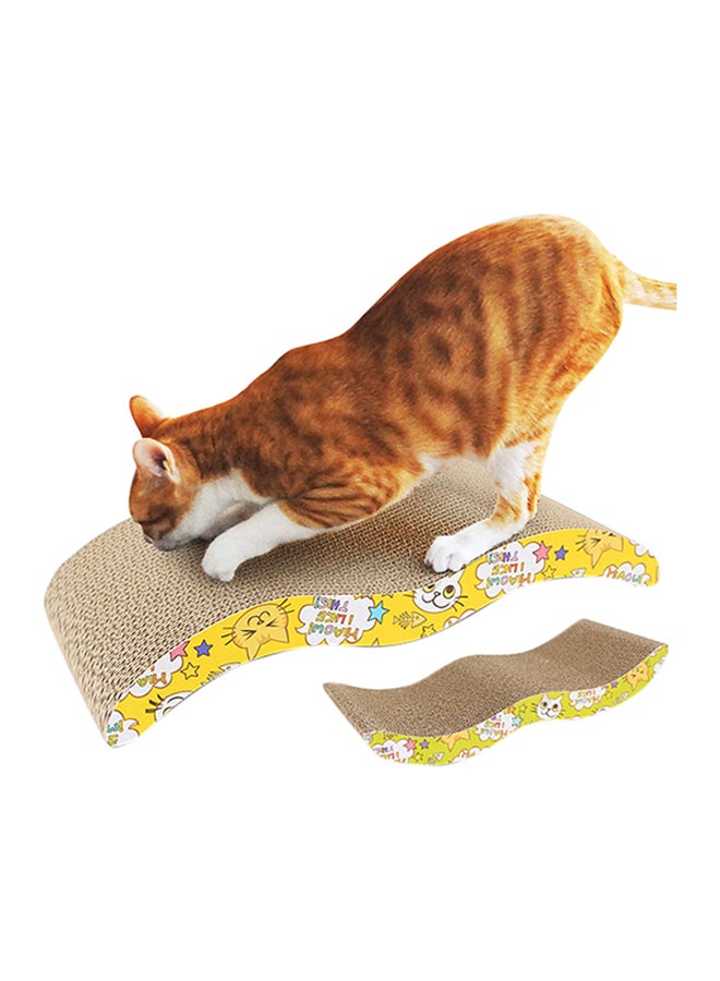 W-Type Corrugated Grind Claw Scratcher Brown/Yellow/White - Image 3