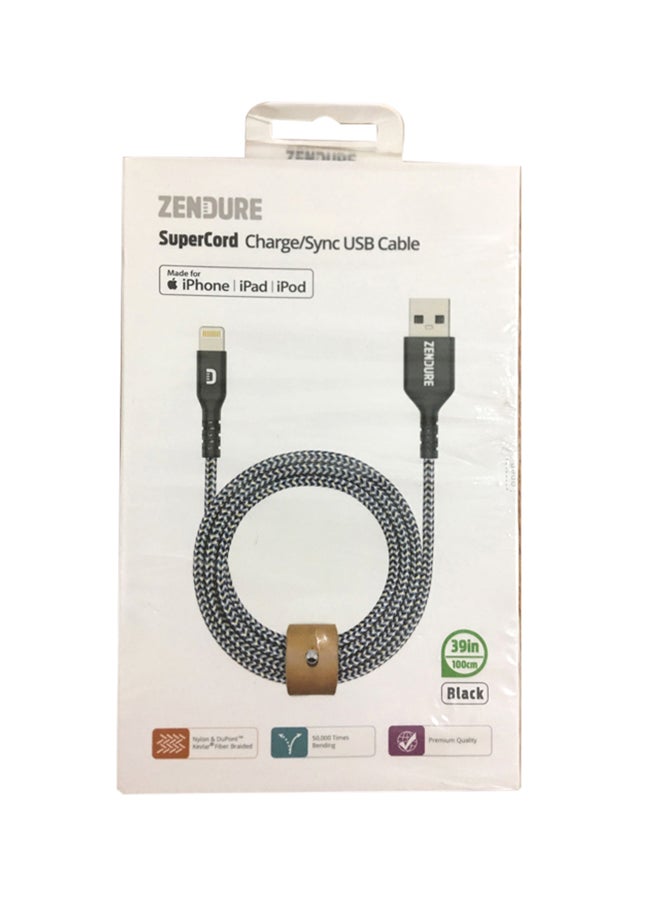 زينديور كابل لايتنينج إلى USB شديد المتانة رمادي - Image 3