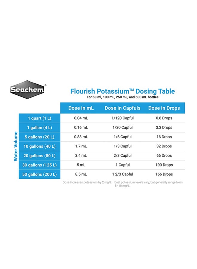 سي تشيم مكمل فلوريش بوتاسيوم لنباتات حوض السمك متعدد الألوان 250ملليلتر - Image 4