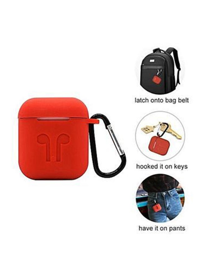 Generic - Protective Case Cover For Apple AirPods With Strap Holder Red - Image 1