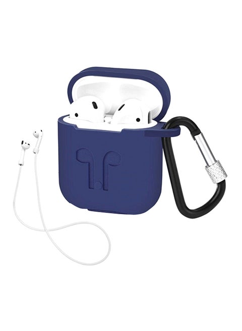 Case Cover For Apple AirPods With Strap Holder Navy