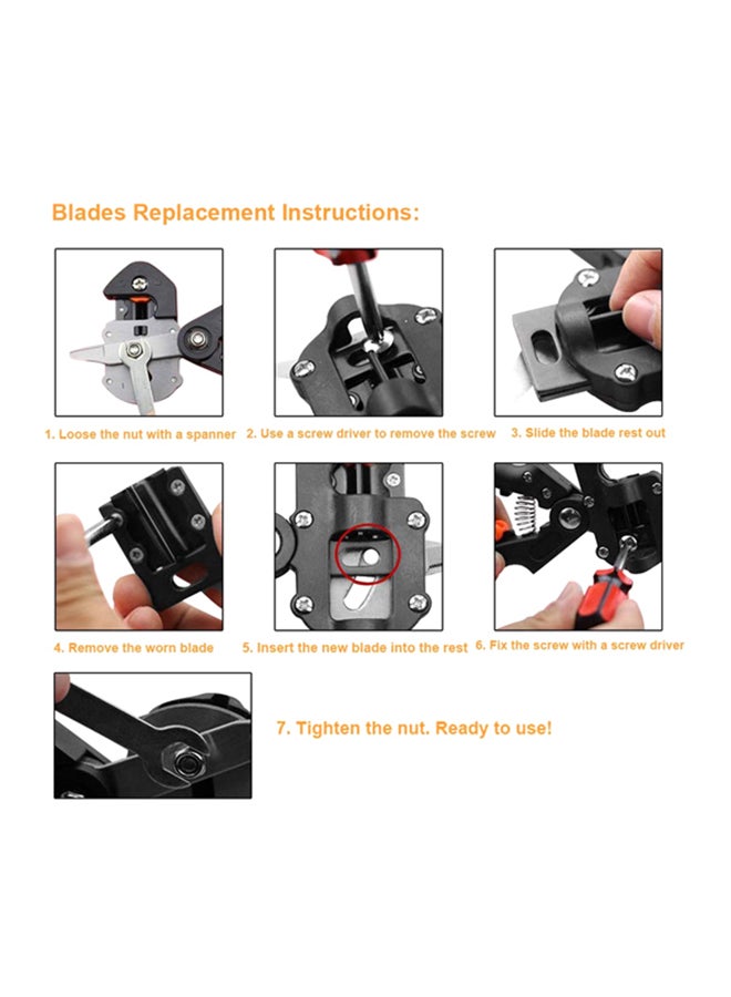 Generic - 3-Blade Garden Fruit Tree Tool Set Black/Orange - Image 1