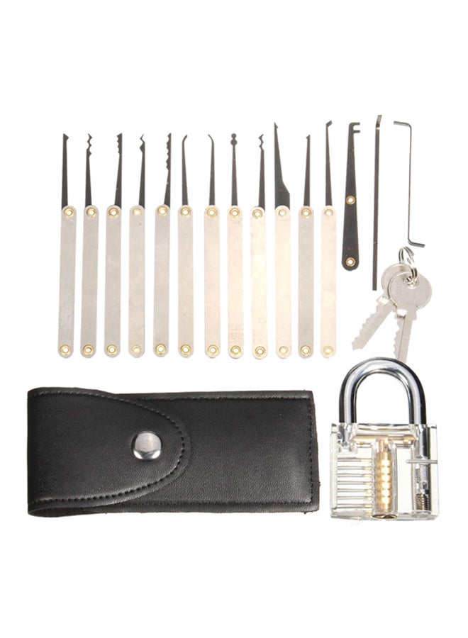 Generic - 12-Piece Unlocking Lock Pick Set Black/Silver - Image 1