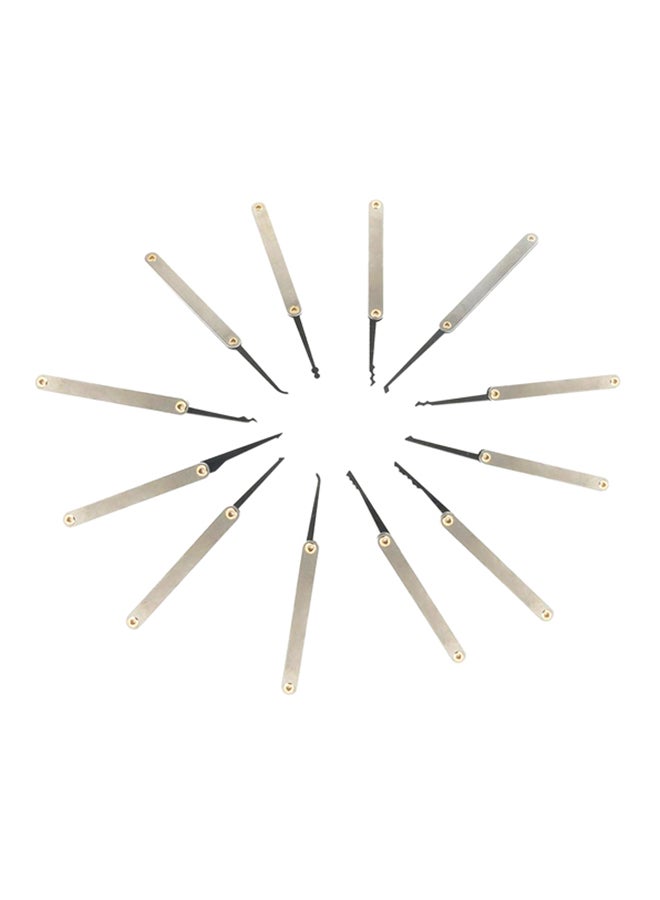 Generic - 12-Piece Unlocking Lock Pick Set Black/Silver - Image 1
