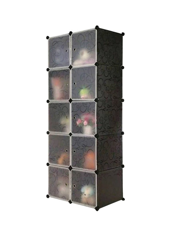 10-Cube DIY Wardrobe Black 75 x 46.5 x 162cm