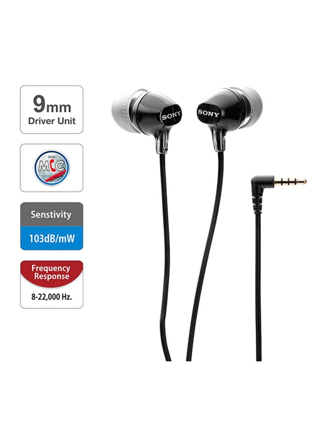 سوني سماعة أذن داخلية سلكية مع ميكروفون أسود - Image 4