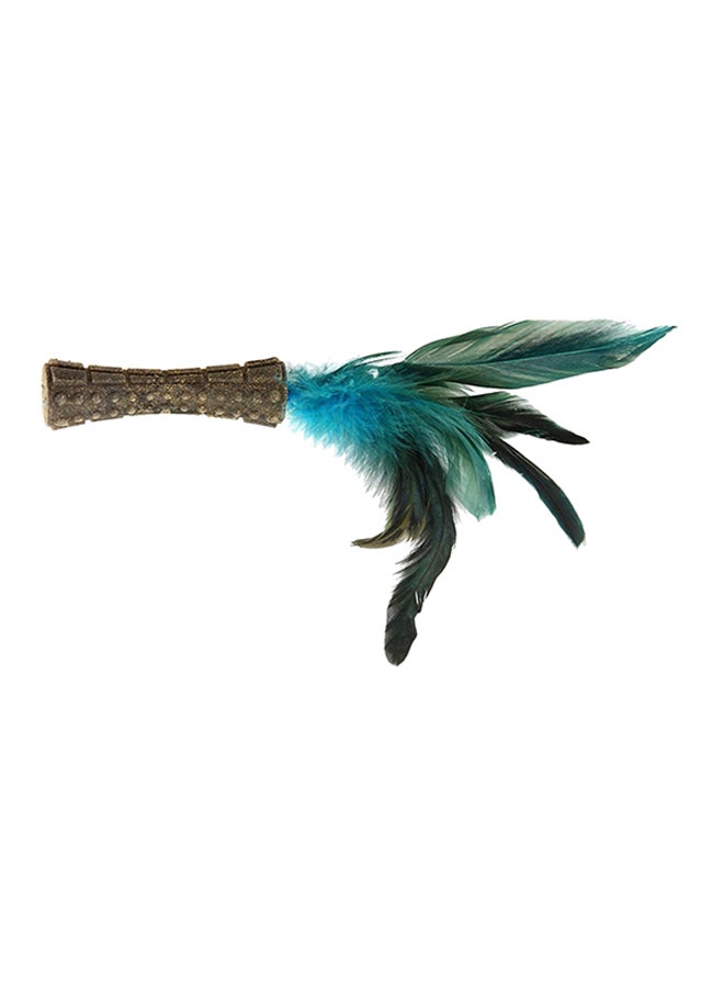 GIGWI Johnny Sticks With Natural Feather Cat Toy Brown/Blue/Green - Image 2