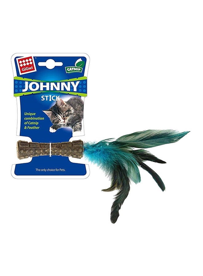 GIGWI Johnny Sticks With Natural Feather Cat Toy Brown/Blue/Green - Image 5