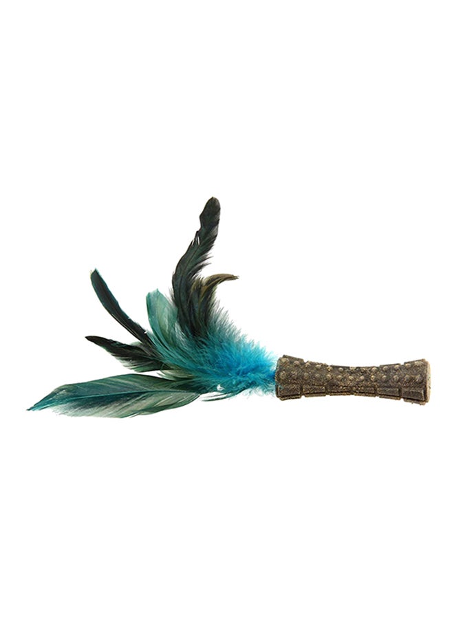 GIGWI Johnny Sticks With Natural Feather Cat Toy Brown/Blue/Green - Image 3
