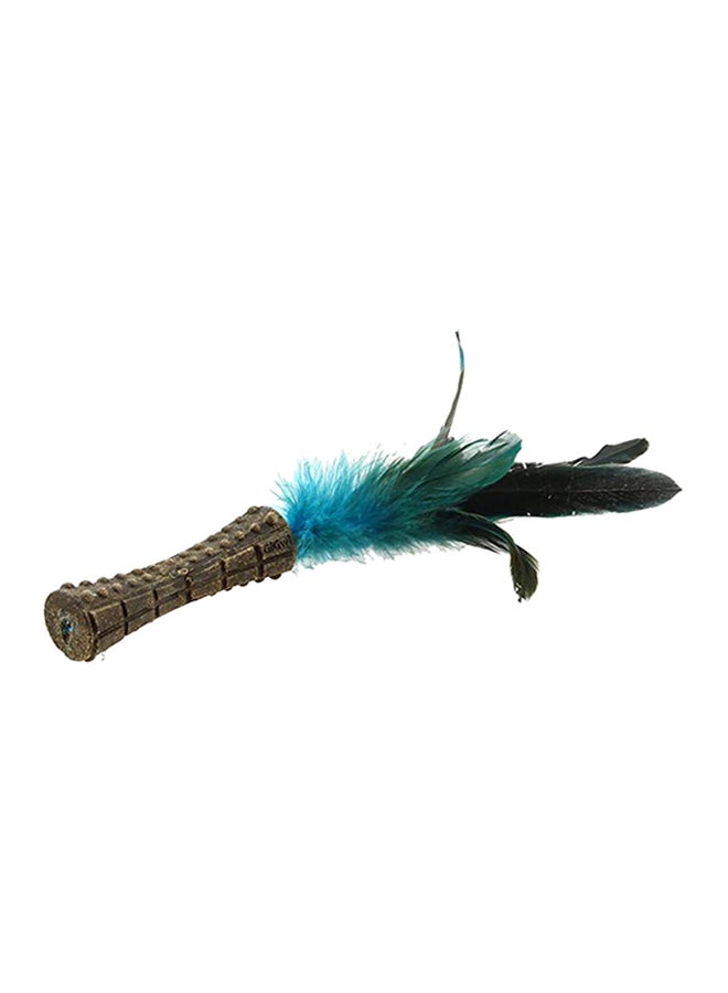 GIGWI Johnny Sticks With Natural Feather Cat Toy Brown/Blue/Green - Image 4
