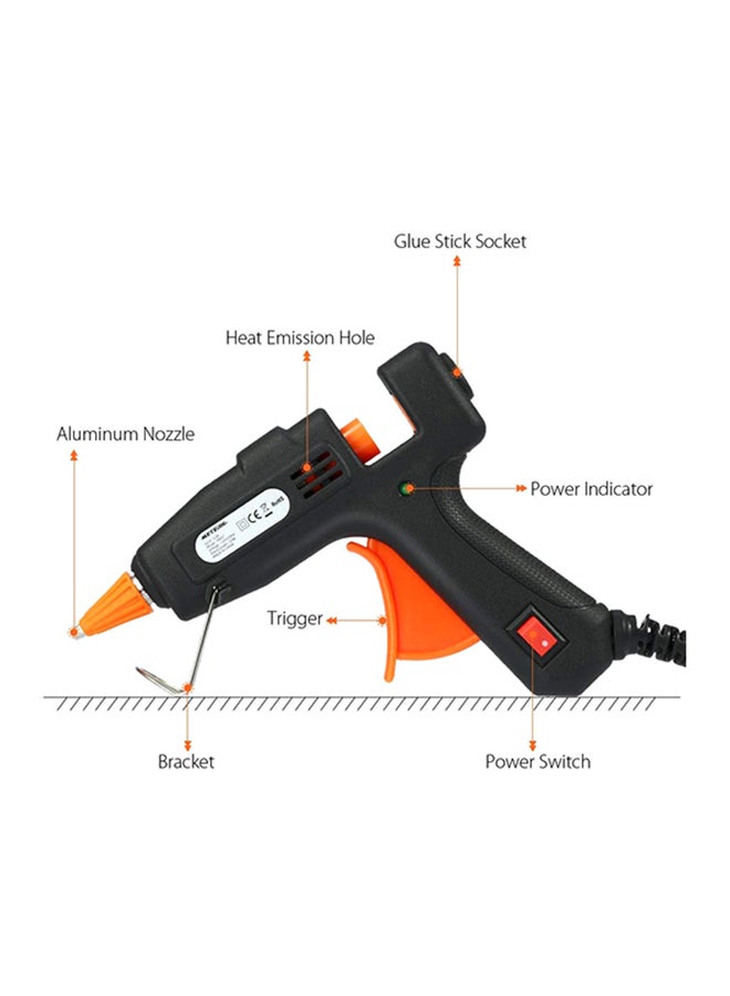 Meterk Mini Hot Melt Glue Gun With 50-Piece Glue Stick Set Black - Image 2