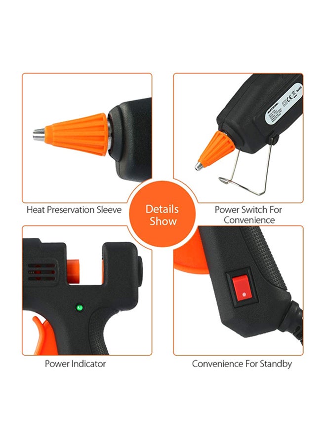 Meterk Mini Hot Melt Glue Gun With 50-Piece Glue Stick Set Black - Image 3