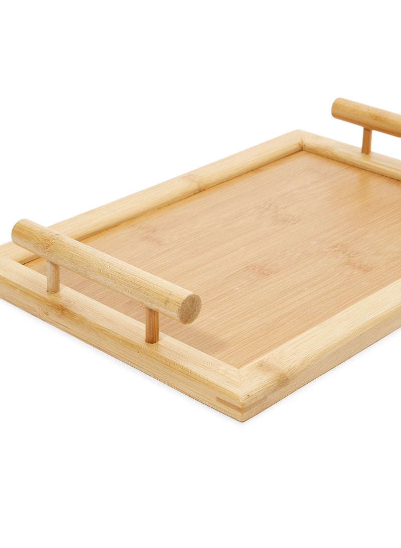 Orchid Small Wooden Tray Beige 35cm  - Image 2