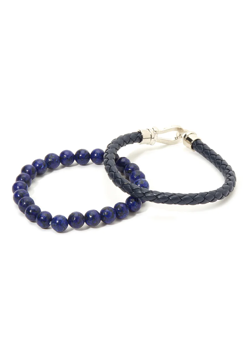 English Laundry Set of 2 Leather and Beads Bracelet