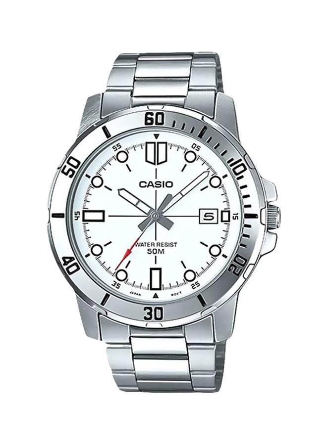كاسيو ساعة يد إنتايسر بعقارب مقاومة للماء طراز MT- 01D-7EVUDF - 49 مم - فضي للرجال - Image 1