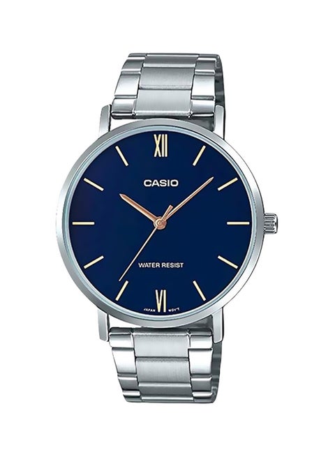 Men's Water Resistant Analog Watch MTP-VT01D-2BUDF - 40 mm - Silver