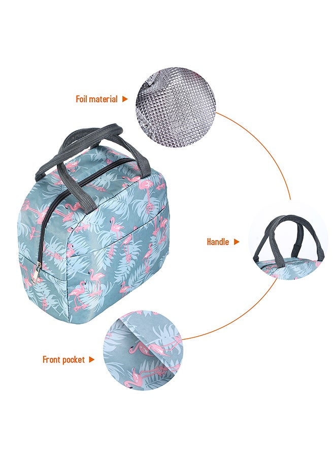 حقيبة طعام عازلة للحرارة بتصميم مطبوع أزرق/ وردي - Image 5