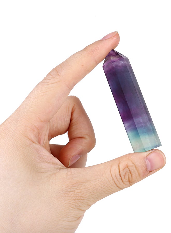 Natural Fluorite Crystal Hexagonal Wand Point Stone Multicolour - Image 4